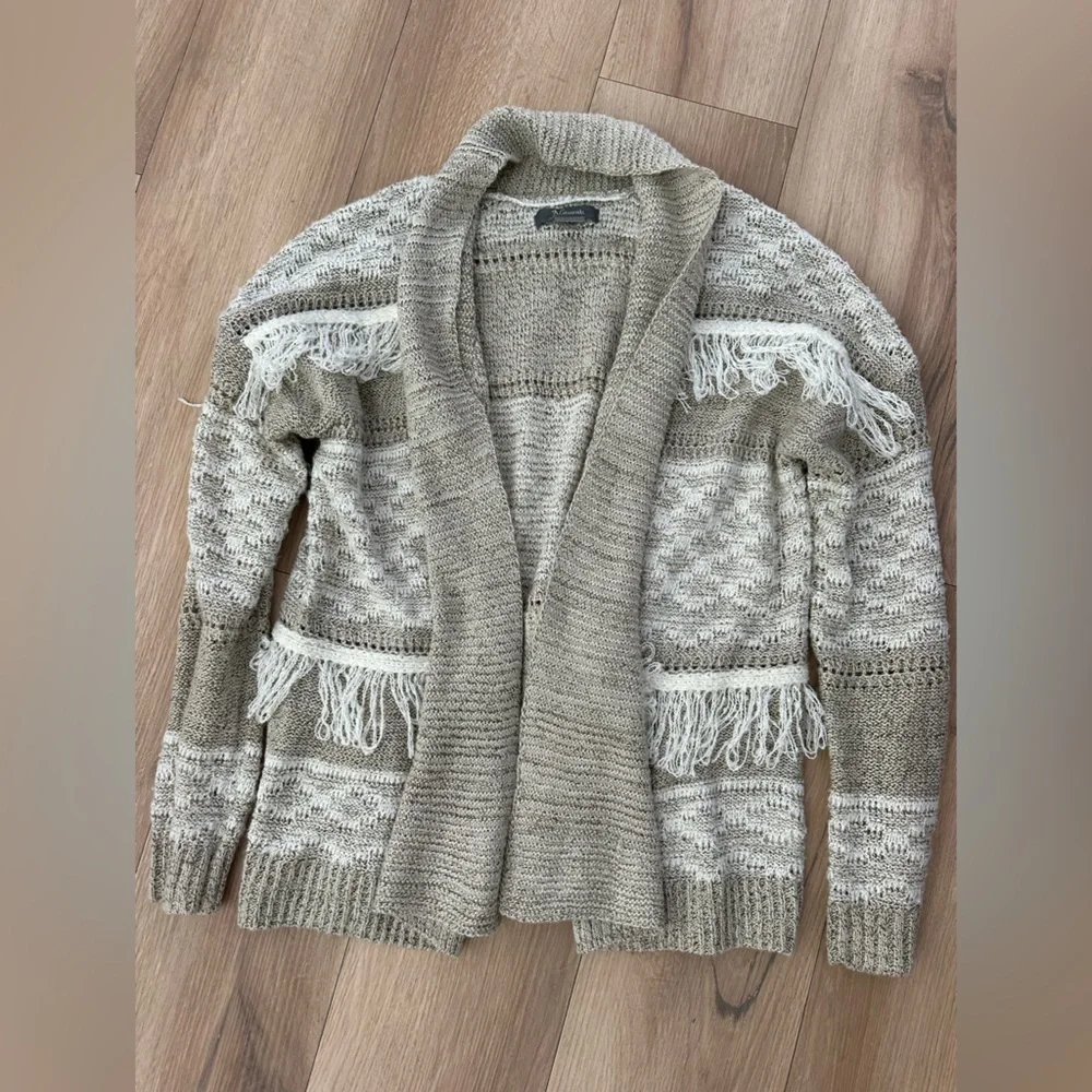 Natural Reflections Cozy Fringe Cardigan Sweater | Size L - Picture 1 of 4